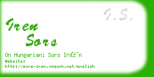 iren sors business card